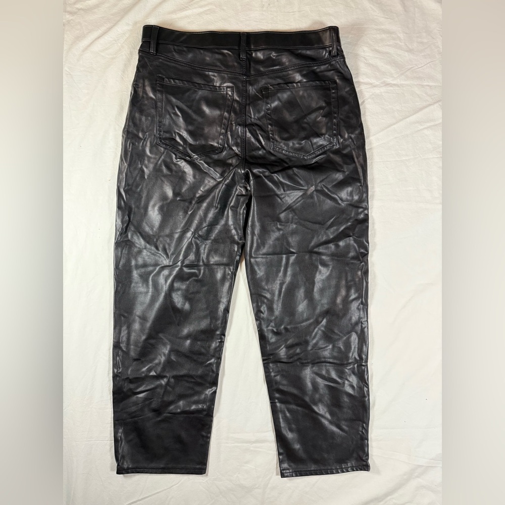Abercrombie & Fitch Ankle Skinny Ultra High Rise Faux Leather Black Pants 33 - Picture 4 of 11